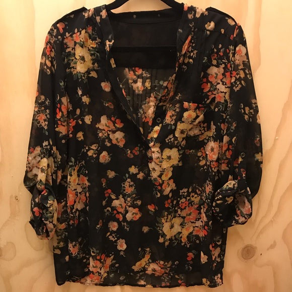 Black Floral Blouse - Picture 2 of 8